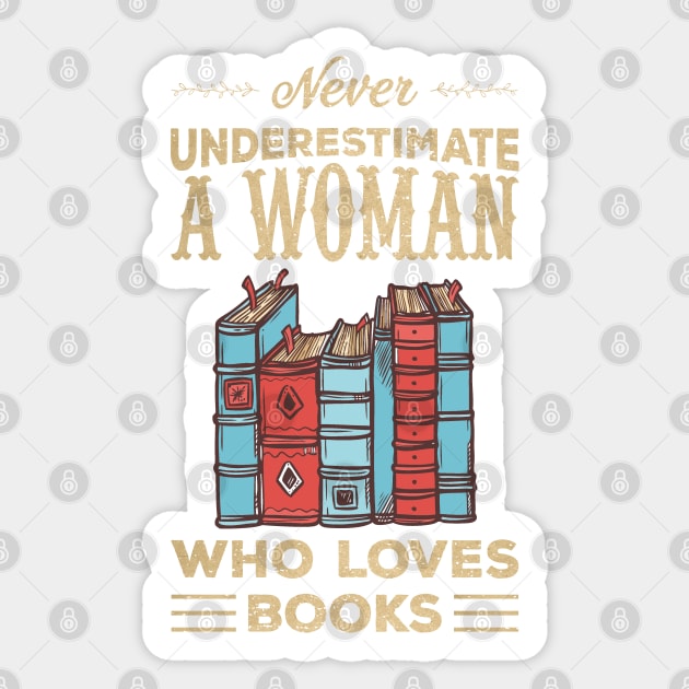 Never Underestimate A Girl Who Loves Books Sticker by Cartel